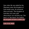 "the kingdom of God is within you"